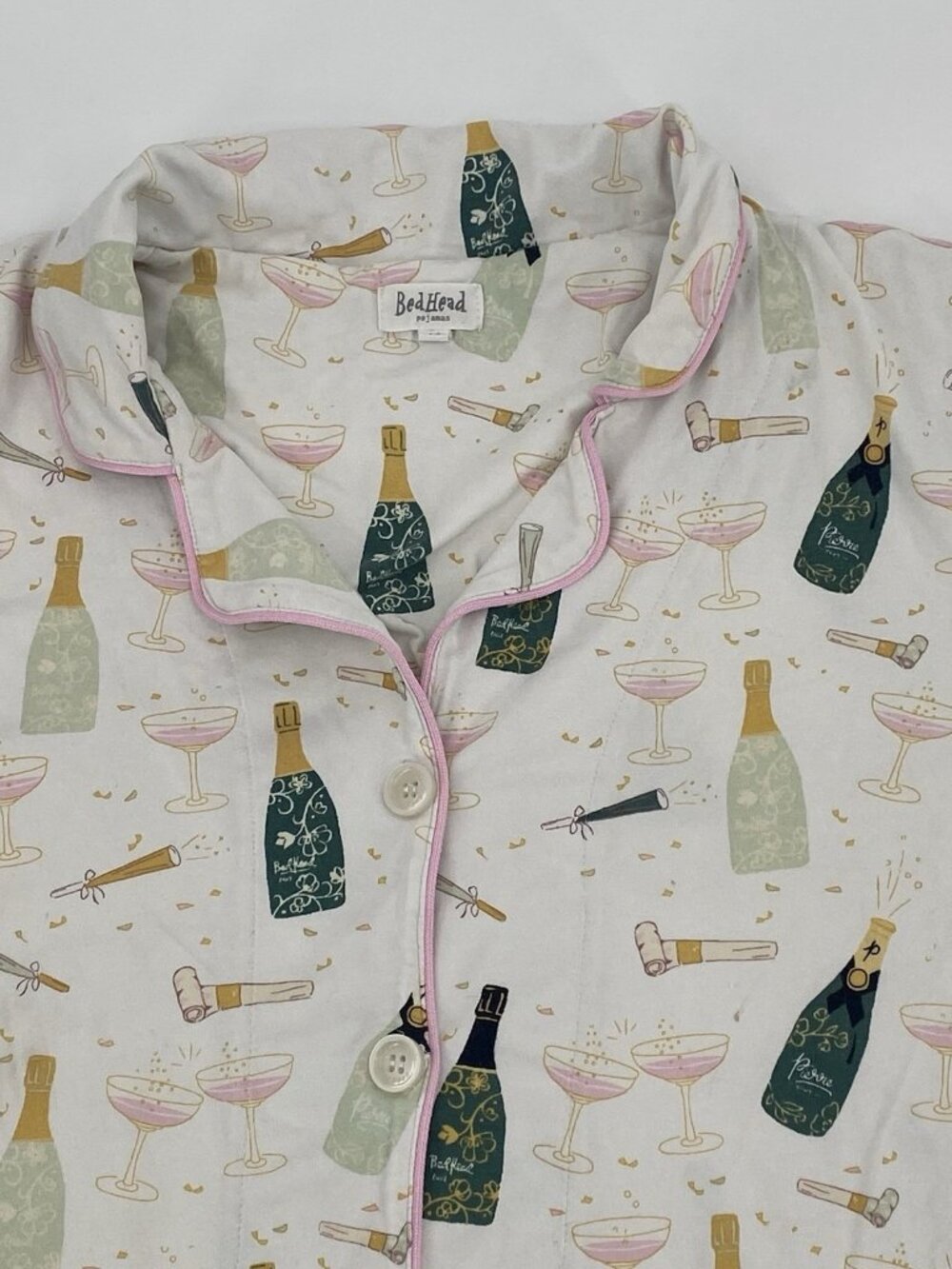 Bed Head Pajamas Size M Cotton Long Sleeve Cheers Celebration - Picture 5 of 16